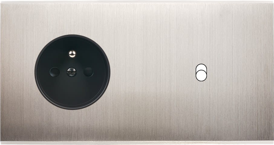 MODELEC - Façade Confidence Laiton Nickel Satine Double Horizontale PC B1