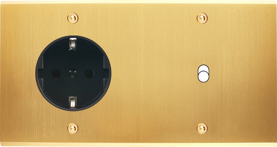 MODELEC - Façade Confidence Laiton Satine Double Horizontale PCK B1 à Vis