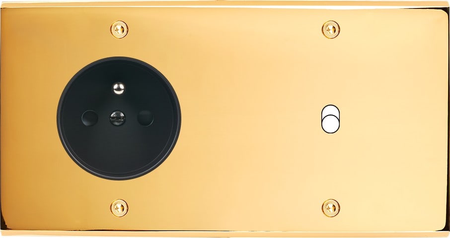 MODELEC - Façade Confidence Laiton Or Miroir Double Horizontale PC B1 à Vis