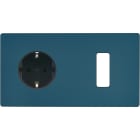 MODELEC - Façade "M" Gris Mat Double Horizontale 1 Prise Schuko 1 Bouton magnétique