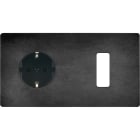 MODELEC - Façade "M" Acier Verni Double Horizontale 1 Prise Schuko 1 Bouton magnétique