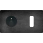 MODELEC - Façade "M" Acier Verni Double Horizontale 1 Prise 1 Bouton magnétique