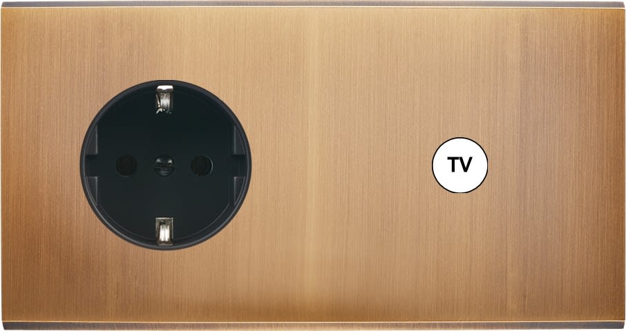 MODELEC - Façade Confidence Laiton Vieux Bronze Double Horizontale PCK C1 Magnetique