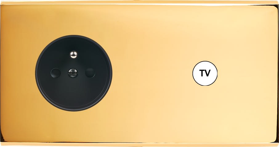 MODELEC - Façade Confidence Laiton Or Miroir Double Horizontale PC C1