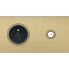 MODELEC - Façade Empreintes VOLUME Laiton Sat Double Horiz Prise de Courant Prise TV M
