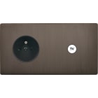 MODELEC - Façade "M" Laiton Canon De Fusil Double Horizontale 1 Prise 1 Prise Tv magnétiq