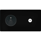 MODELEC - Façade "M" Noir Mat Double Horizontale 1 Prise 1 Prise Tv magnétique