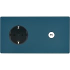 MODELEC - Façade "M" Gris Mat Double Horizontale 1 Prise Schuko 1 Prise Tv magnétique