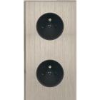 MODELEC - Façade Empreintes ANGLE Nickel Sat Double Verticale 2 Prises de Courant