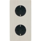 MODELEC - Façade "M" Nickel Brosse Double Verticale 1 Prise Schuko 1 Prise Schuko magnétiq