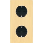 MODELEC - Façade "M" Laiton Brosse Double Verticale 1 Prise Schuko 1 Prise Schuko magnétiq