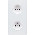 MODELEC - Façade "M" Blanc Mat Double Verticale 1 Prise 1 Prise magnétique