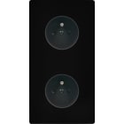 MODELEC - Façade "M" Noir Mat Double Verticale 1 Prise 1 Prise magnétique