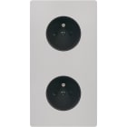 MODELEC - Façade "M" Nickel Sable Double Verticale 1 Prise 1 Prise magnétique