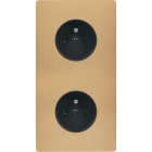 MODELEC - Façade "M" Laiton Sable Double Verticale 1 Prise 1 Prise magnétique