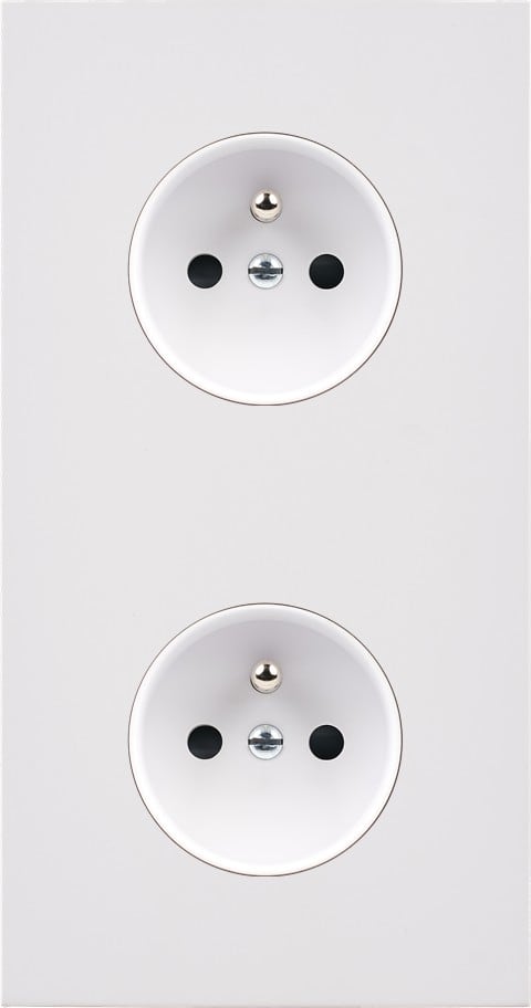 MODELEC - Façade Désir Blanc Mat Double Verticale PC Pc