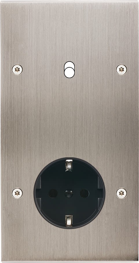 MODELEC - Façade Confidence Laiton Nickel Satine Double Verticale B1 PCK V