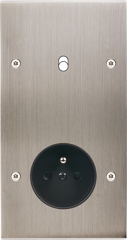 MODELEC - Façade Confidence Laiton Nickel Satine Double Verticale B1 PC à Vis