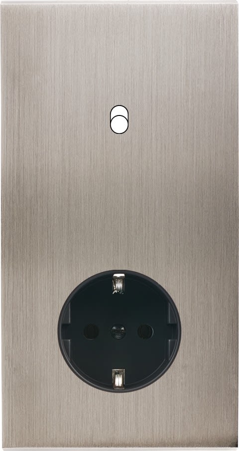 MODELEC - Façade Confidence Laiton Nickel Satine Double Verticale B1 Pck