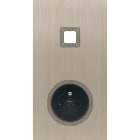 MODELEC - Façade Empreintes VOLUME Nickel Sat Double Verti 1 bouton carré Prise de Courant