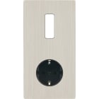 MODELEC - Façade "M" Nickel Brosse Double Verticale 1 Bouton 1 Prise Schuko magnétique