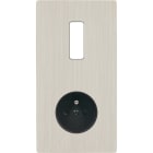 MODELEC - Façade "M" Nickel Brosse Double Verticale 1 Bouton 1 Prise magnétique