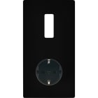 MODELEC - Façade "M" Noir Mat Double Verticale 1 Bouton 1 Prise Schuko magnétique