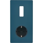 MODELEC - Façade "M" Gris Mat Double Verticale 1 Bouton 1 Prise Schuko magnétique