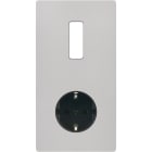 MODELEC - Façade "M" Nickel Sable Double Verticale 1 Bouton 1 Prise Schuko magnétique