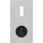 MODELEC - Façade "M" Nickel Sable Double Verticale 1 Bouton 1 Prise magnétique