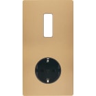 MODELEC - Façade "M" Laiton Sable Double Verticale 1 Bouton 1 Prise Schuko magnétique