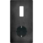 MODELEC - Façade "M" Acier Verni Double Verticale 1 Bouton 1 Prise Schuko magnétique