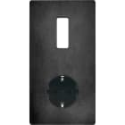 MODELEC - Façade "M" Acier Verni Double Verticale 1 Bouton 1 Prise Schuko magnétique