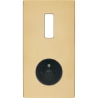 MODELEC - Façade "M" Laiton Verni Double Verticale 1 Bouton 1 Prise magnétique