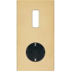 MODELEC - Façade "M" Laiton Miroir Double Verticale 1 Bouton 1 Prise Schuko magnétique