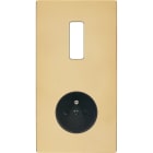 MODELEC - Façade "M" Laiton Miroir Double Verticale 1 Bouton 1 Prise magnétique