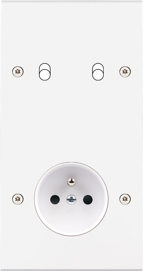 MODELEC - Façade Confidence Laiton Blanc Mat Double Verticale B2 PC à Vis