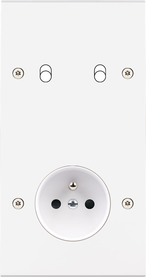MODELEC - Façade Confidence Laiton Blanc Mat Double Verticale B2 PC à Vis
