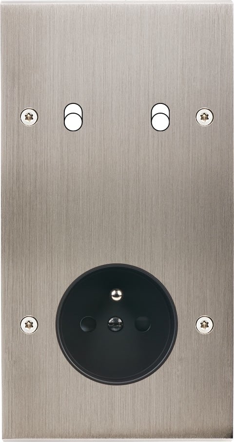 MODELEC - Façade Confidence Laiton Nickel Satine Double Verticale B2 PC à Vis