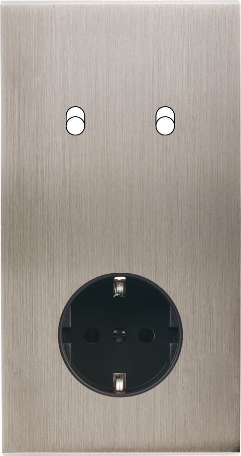 MODELEC - Façade Confidence Laiton Nickel Satine Double Verticale B2 Pck