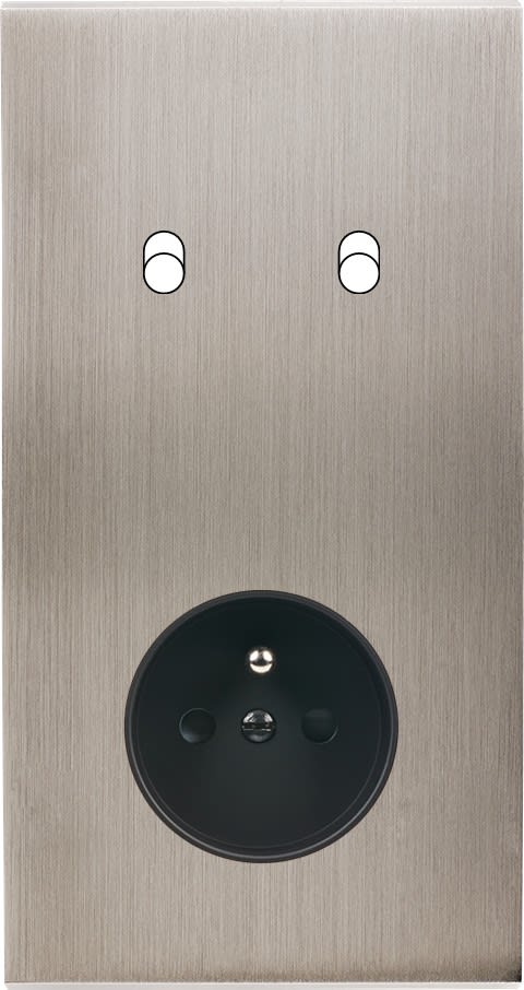 MODELEC - Façade Confidence Laiton Nickel Sat Double Verticale B2 Pc