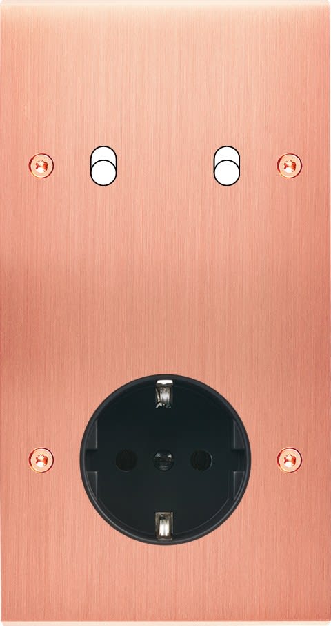 MODELEC - Façade Confidence Laiton Cuivre Satine Double Verticale B2 PCK Vis