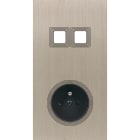 MODELEC - Façade Empreintes VOLUME Nickel Satiné Double Verticale 2 boutons carrés PC M