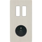 MODELEC - Façade "M" Nickel Brosse Double Verticale 2 Boutons magnétique