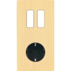 MODELEC - Façade "M" Laiton Brosse Double Verticale 2 Boutons P magnétique