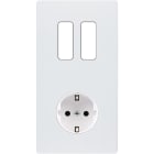 MODELEC - Façade "M" Blanc Mat Double Verticale 2 Boutons P magnétique