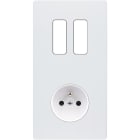 MODELEC - Façade "M" Blanc Mat Double Verticale 2 Boutons magnétique