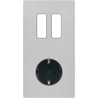 MODELEC - Façade "M" Nickel Sable Double Verticale 2 Boutons P magnétique