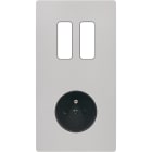 MODELEC - Façade "M" Nickel Sable Double Verticale 2 Boutons magnétique