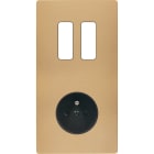 MODELEC - Façade "M" Laiton Sable Double Verticale 2 Boutons magnétique
